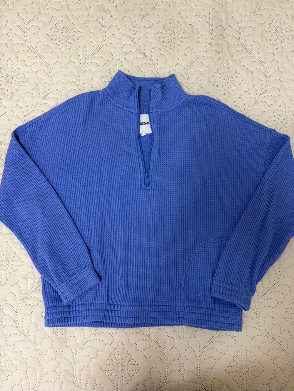 aerie waffle-knit half zip